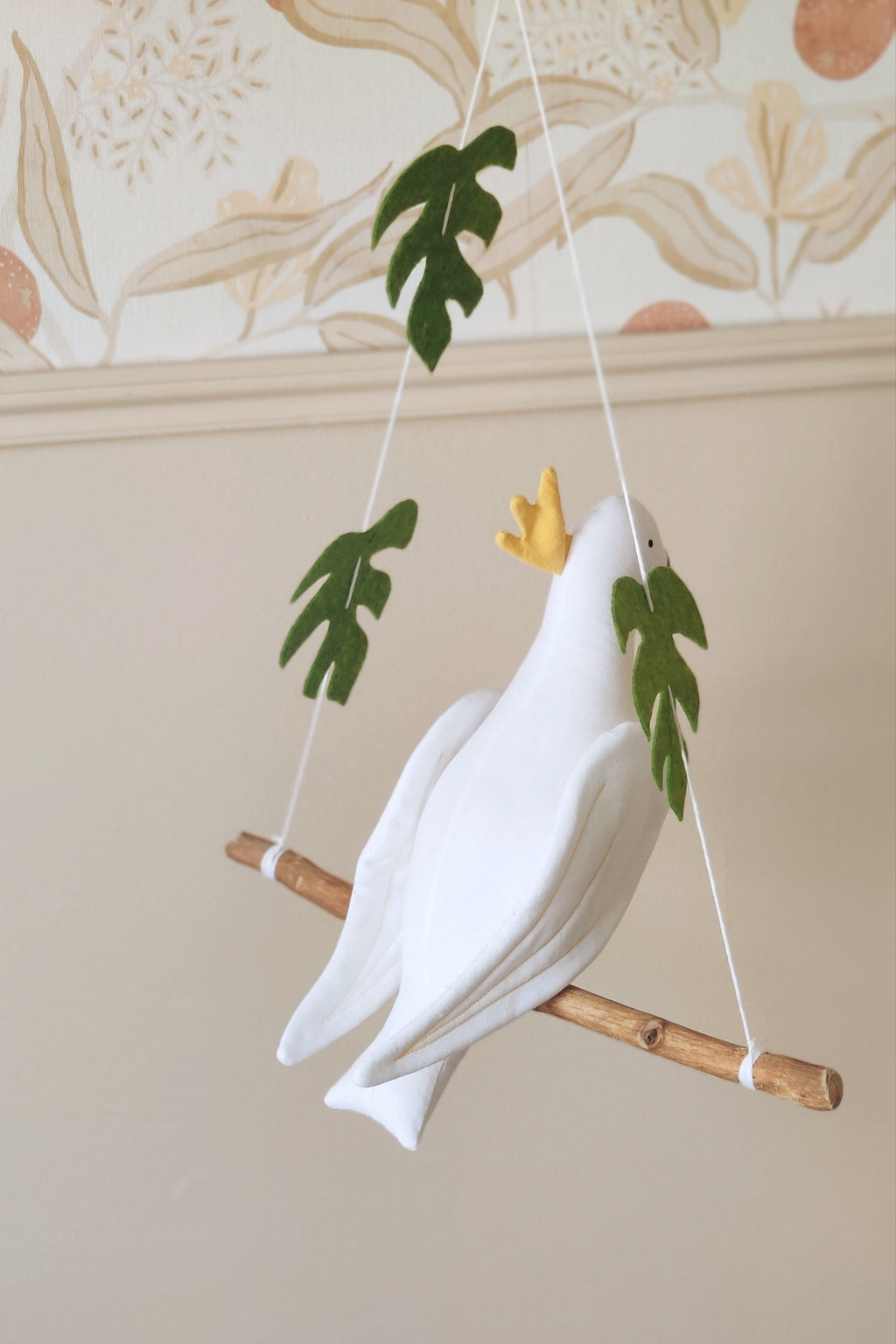 Crested Cockatoo parrot on its branch