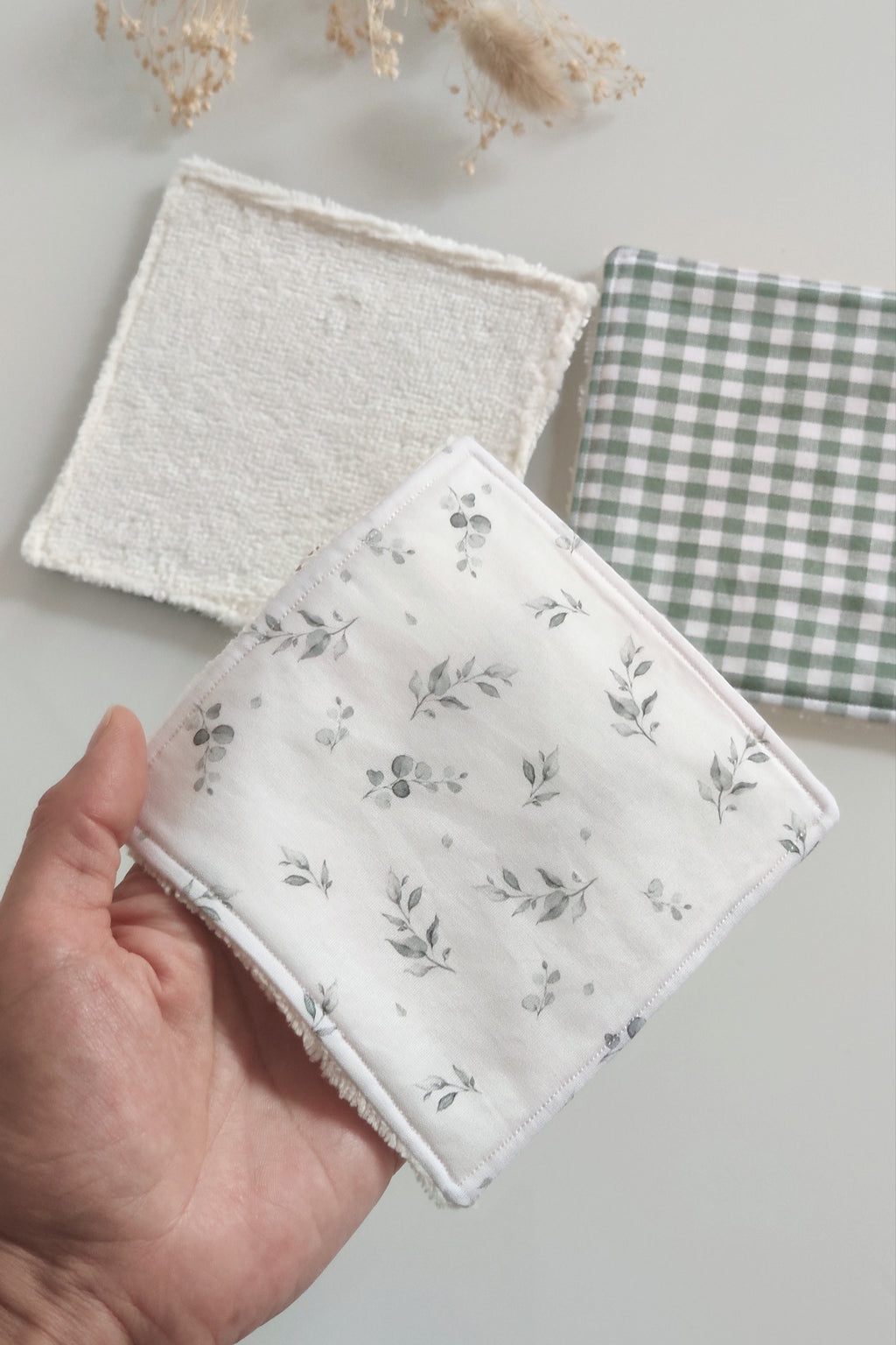 Lingettes lavables réutilisables - Vert