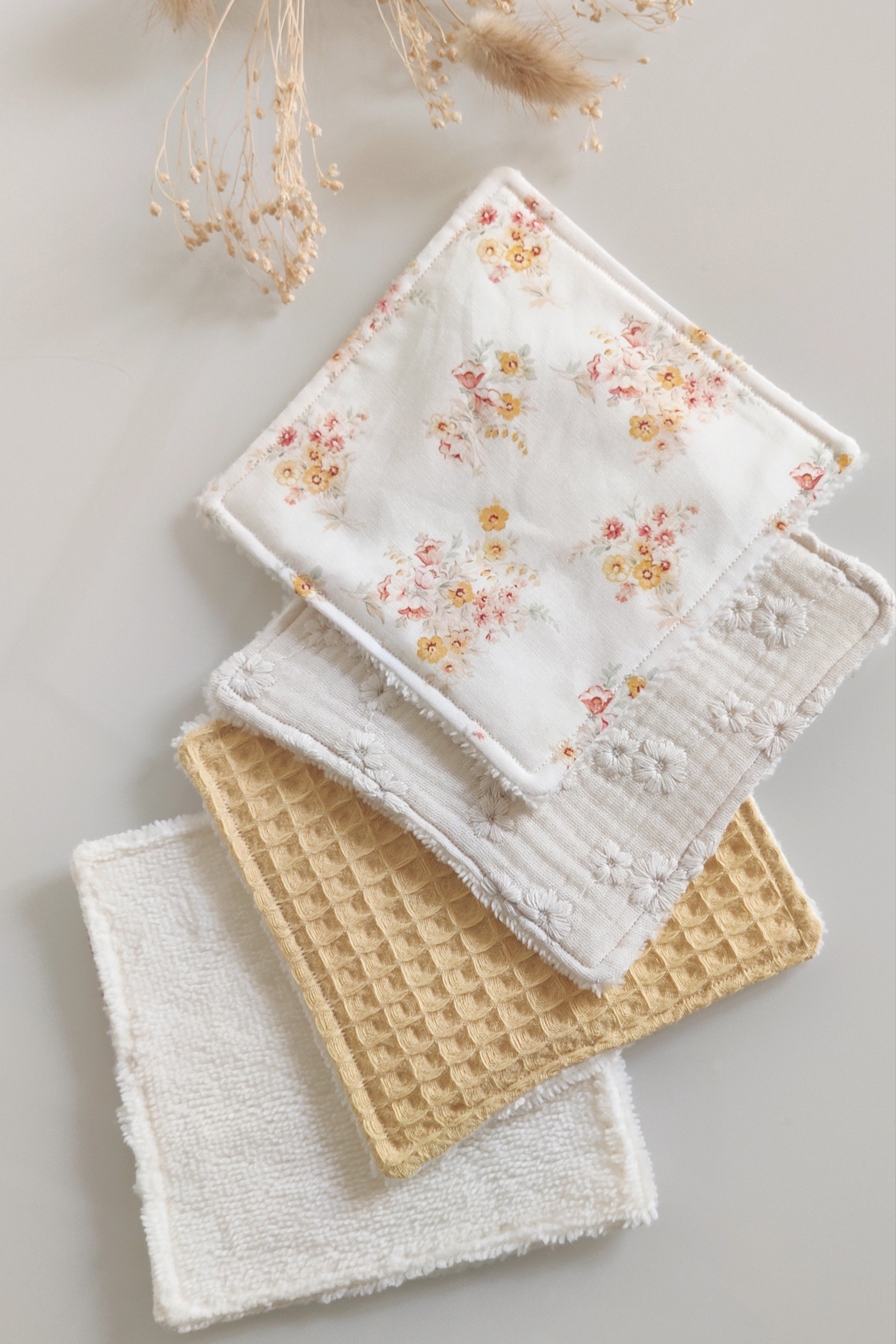 Lingettes lavables réutilisables - Jaune Soleil