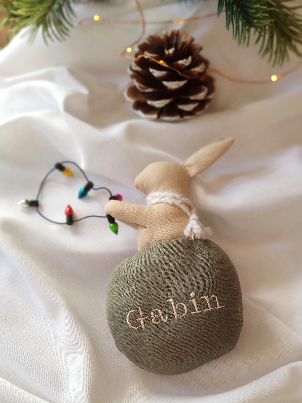 Lapin et Nounours de Noël personnalisable