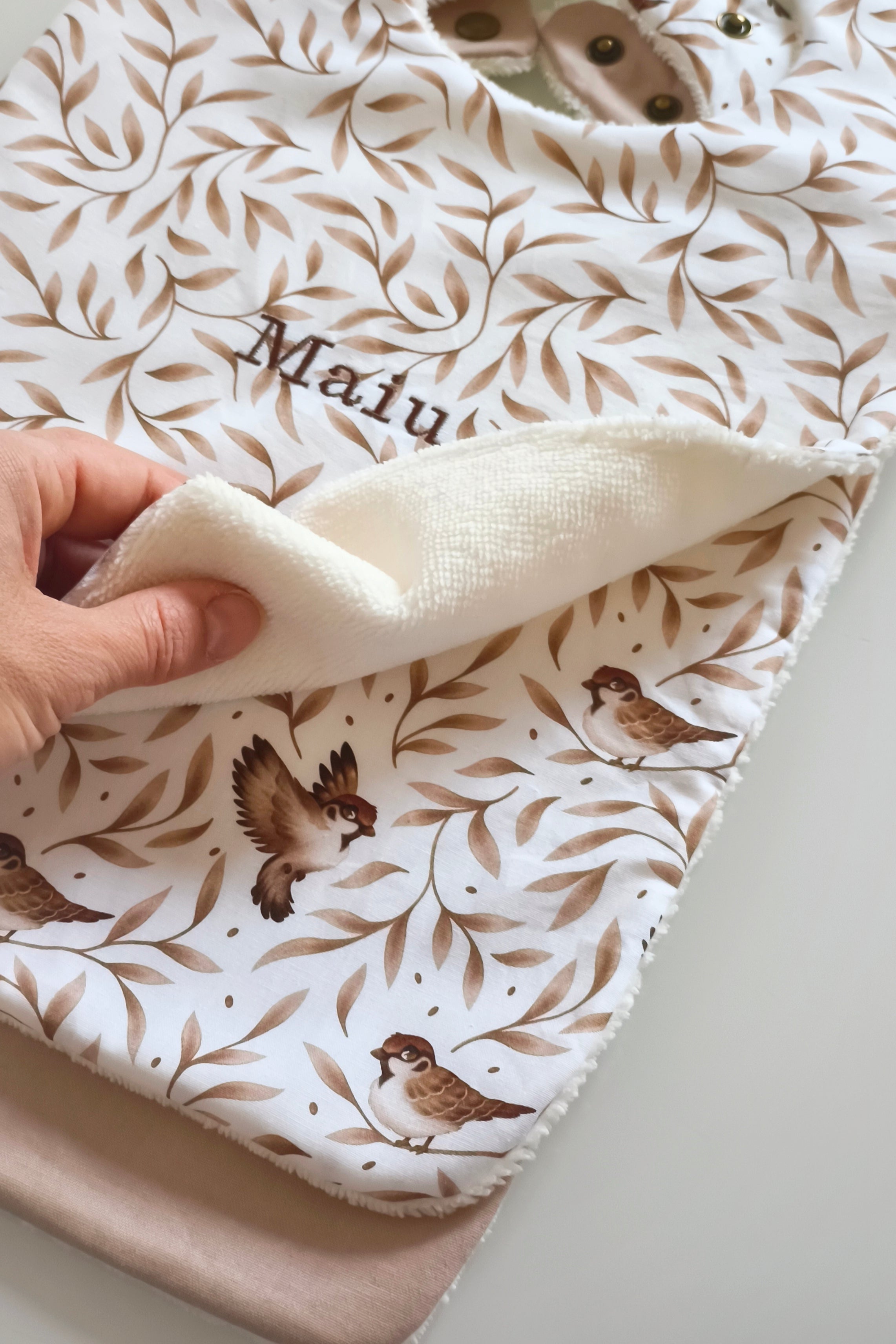 Lot de 3 bavoirs - Oiseaux et brindilles