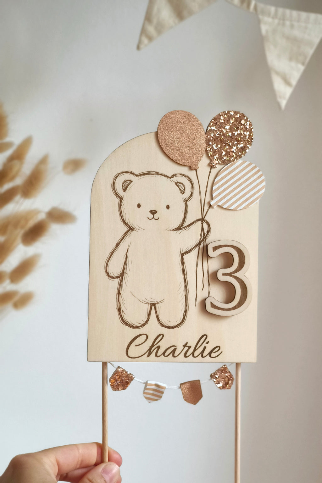 Cake topper évolutif et personnalisable - Nounours