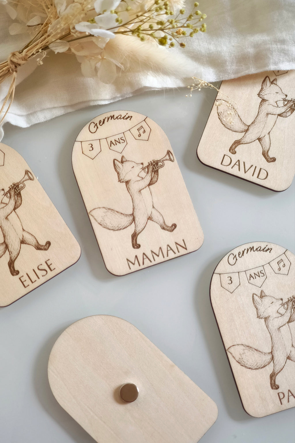 Marque-places magnets Renard - Version Anniversaire 🎂