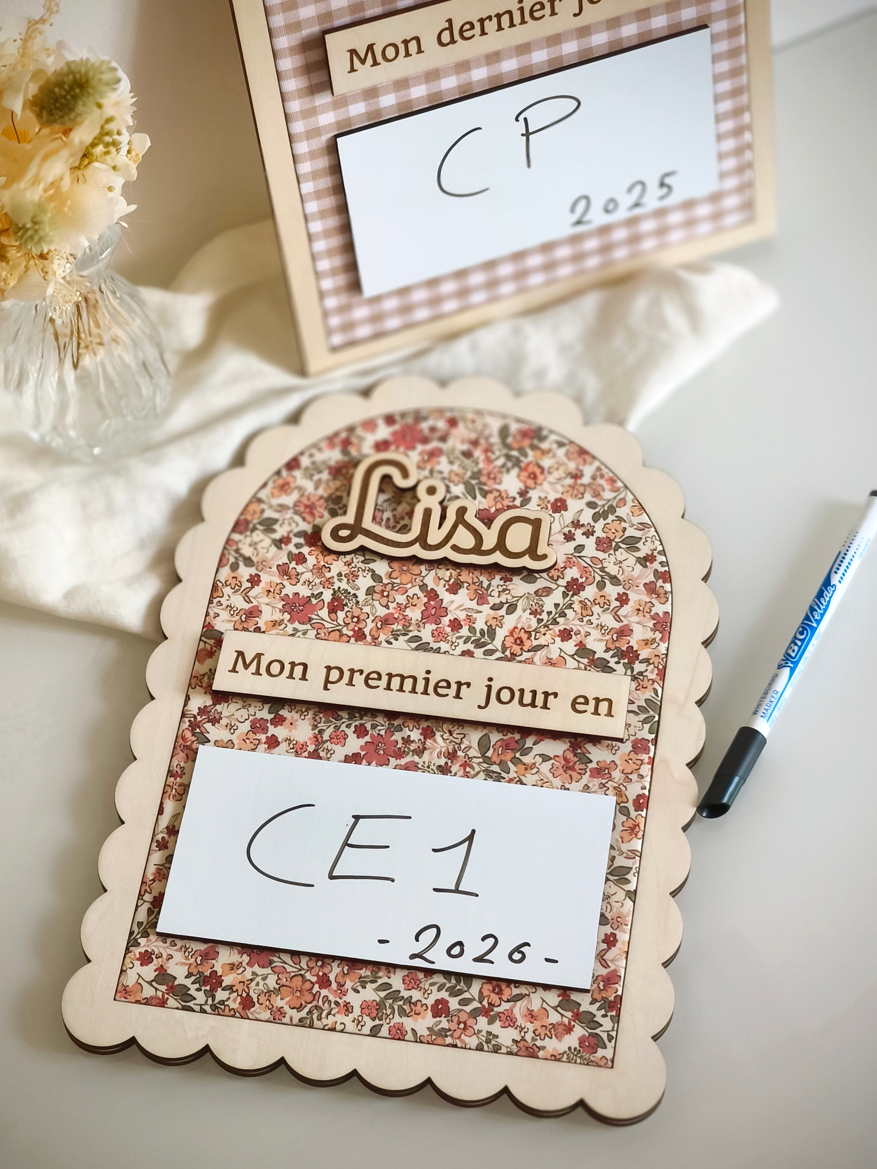 Pancarte Rentrée Scolaire - Bois & Tissus