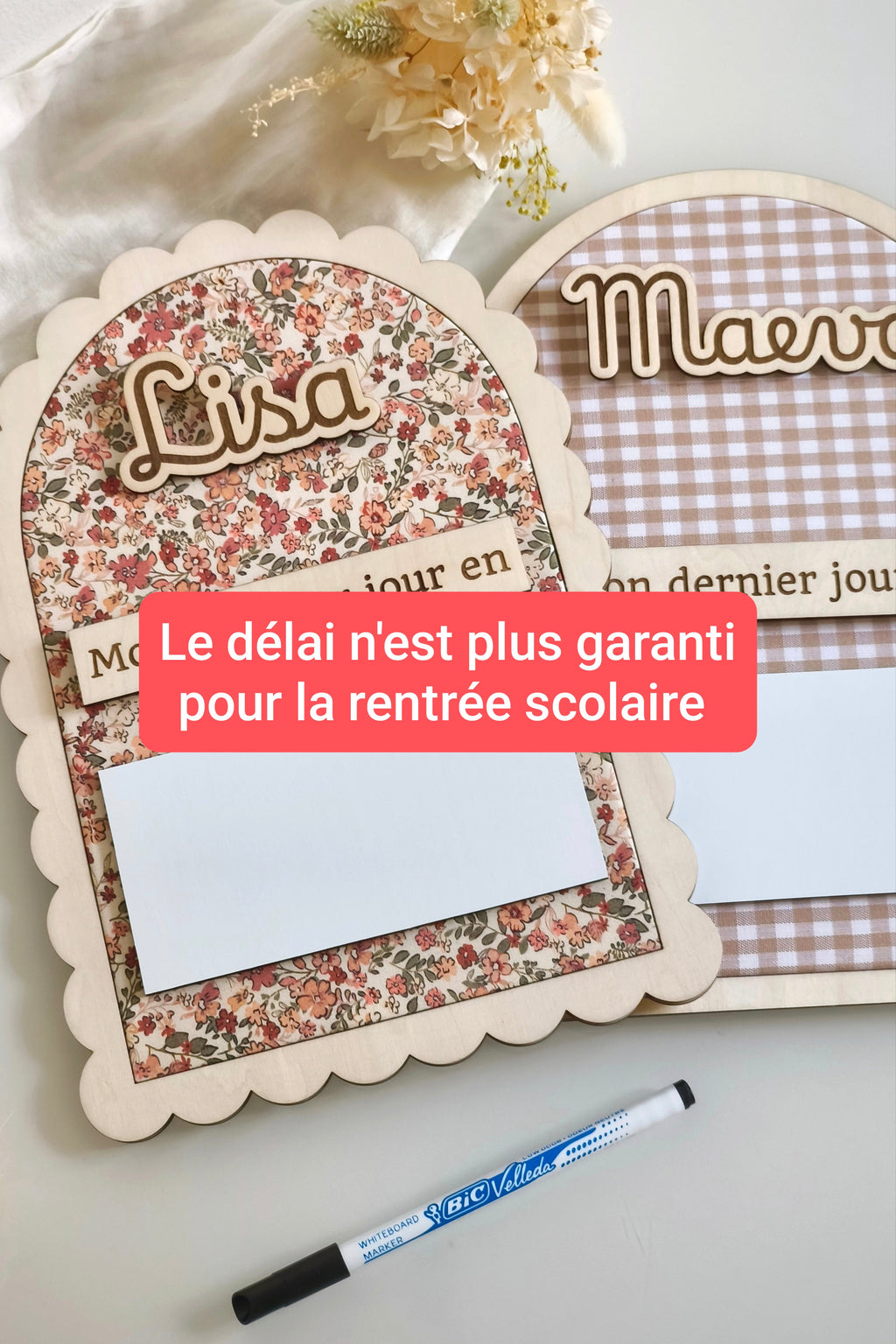 Pancarte Rentrée Scolaire - Bois & Tissus